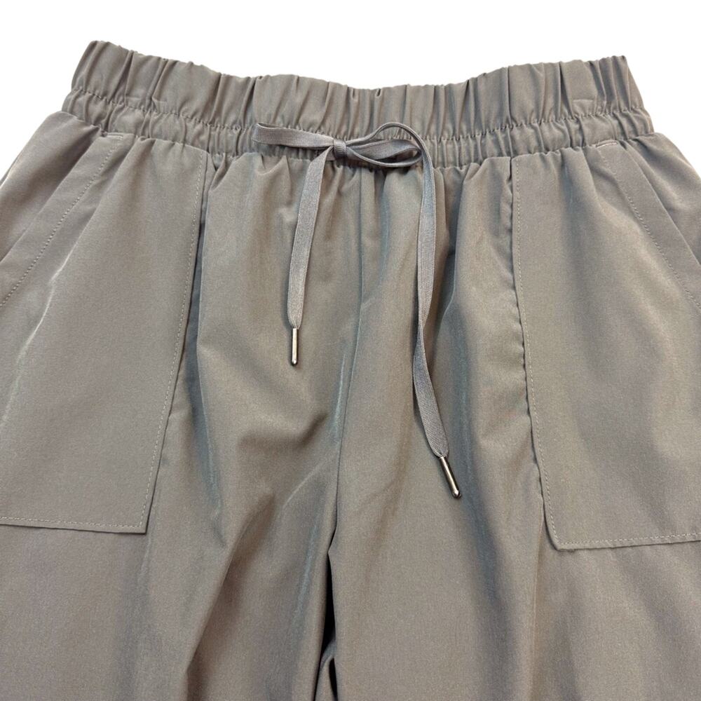 Apana Green Activewear Pants Patch Pockets Elastic Waist Sporty Wrinkle Free - Picture 9 of 16
